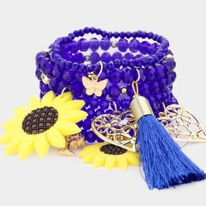 💥Blue Daisy Bracelets 7 pcs